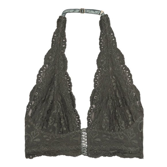 Stretch Lace Halter Bralette in Sage Green - Picture 2 of 5